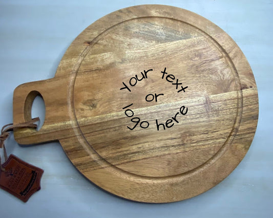 10" Round Natural Wood Serving Board