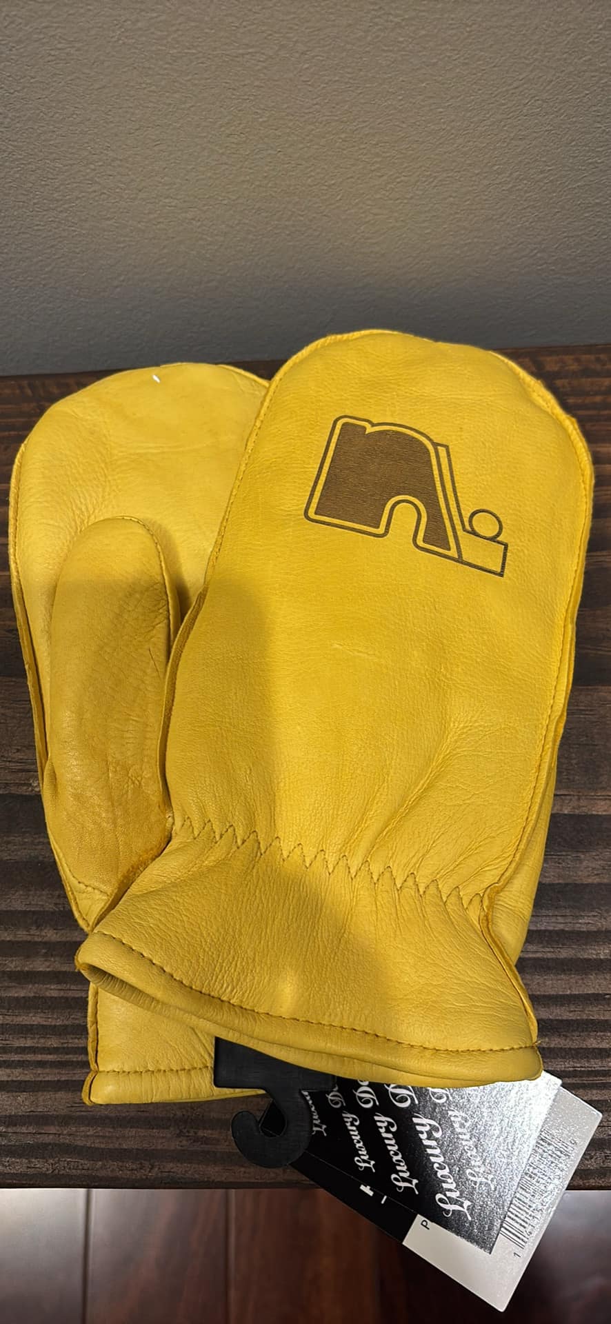 Leather Chopper Mitten with Logo