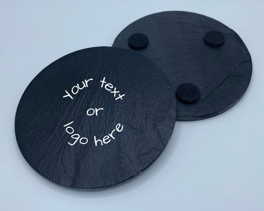 Round Slate Coaster Set of 4