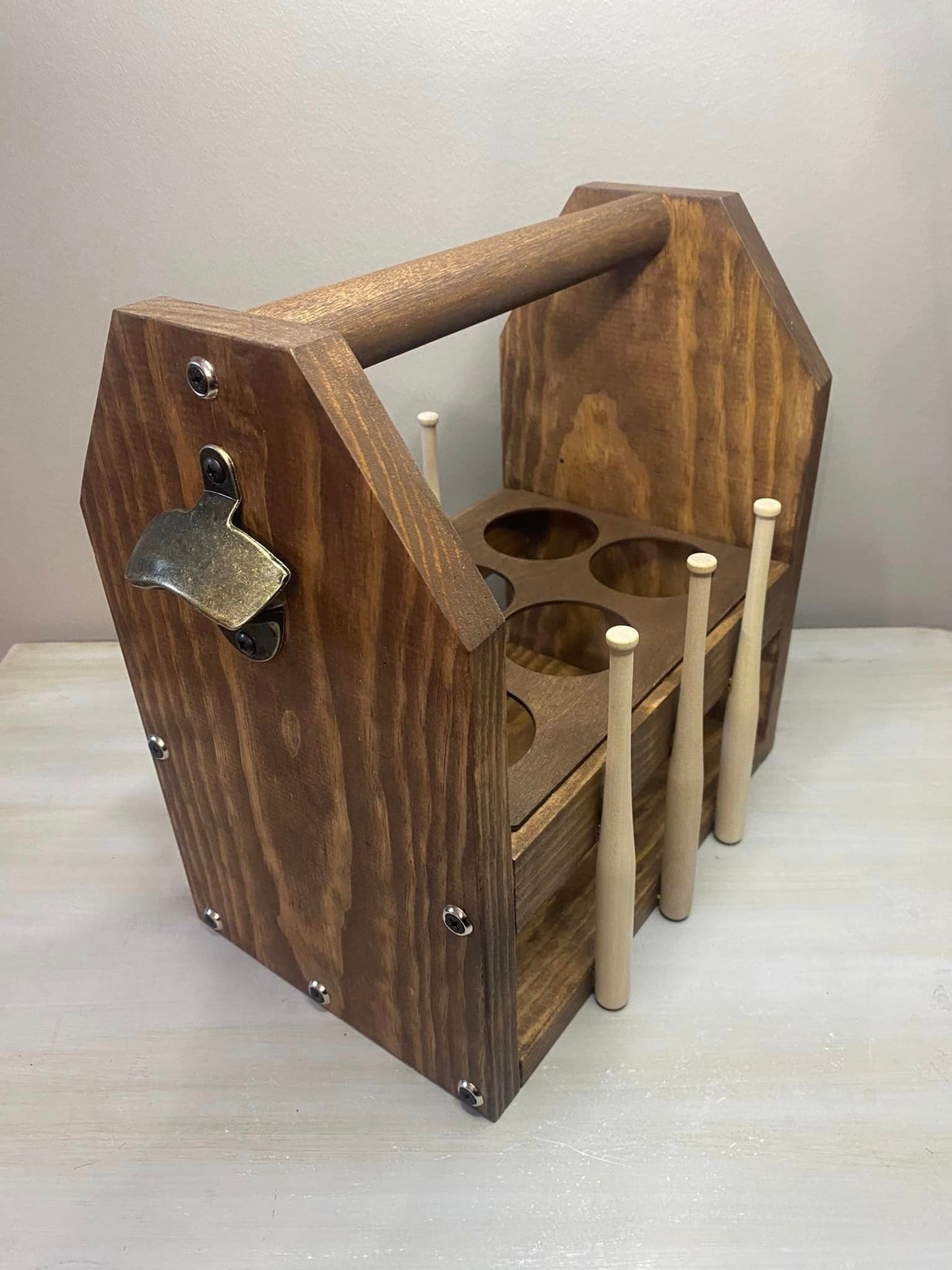 Baseball Drink Caddy with Handle Portable 6-Pack Carrier