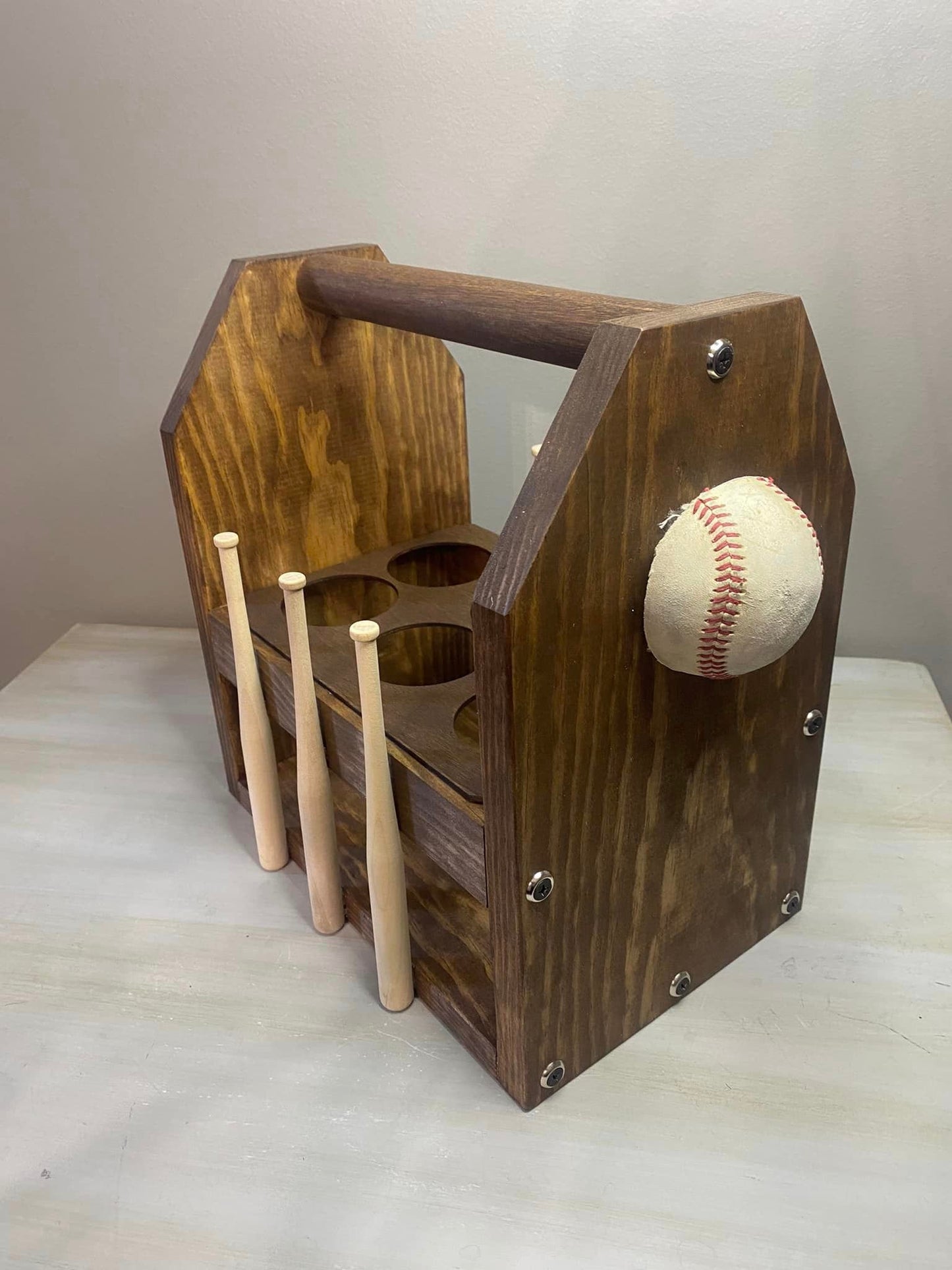 Baseball Drink Caddy with Handle Portable 6-Pack Carrier