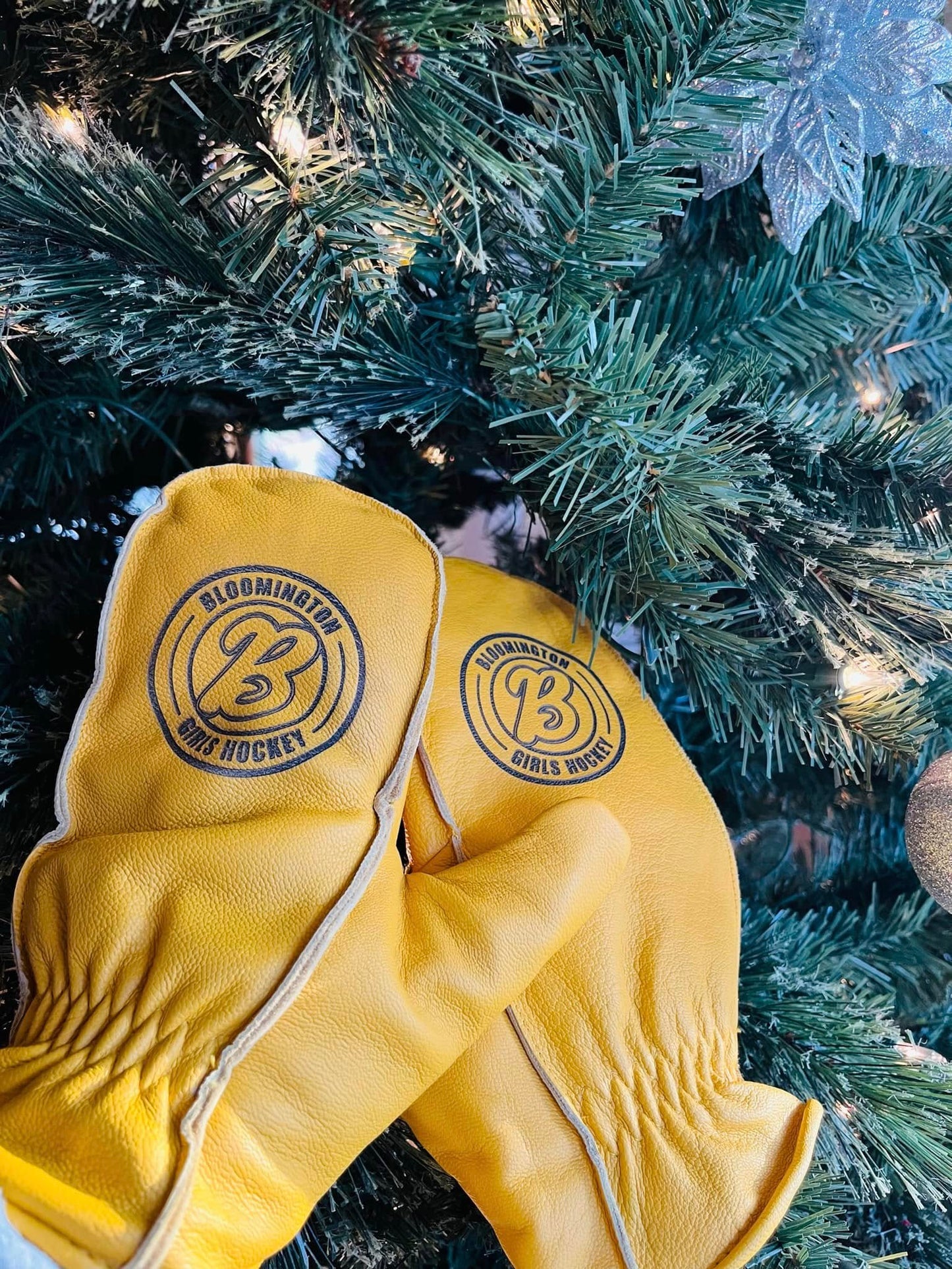 Leather Chopper Mitten with Logo