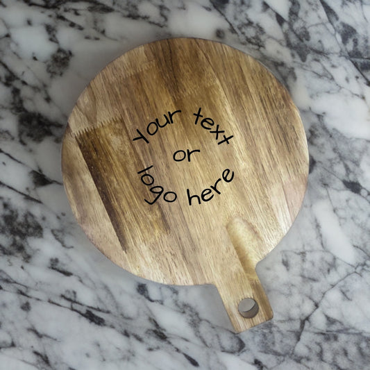 10" Thin Round Natural Wood Serving Board