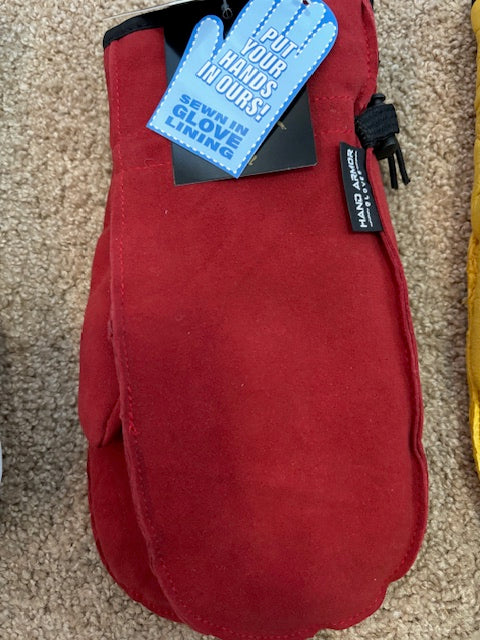 Red Deer Suede Mitten with Logo (Women's)